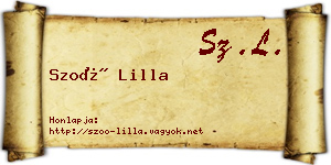 Szoó Lilla névjegykártya